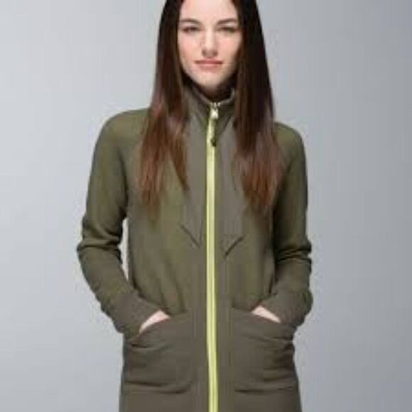 Lululemon Post Savasana Knit Zip Up Jacket Green Small - Picture 2 of 7